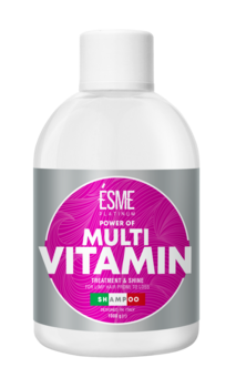 Шампунь Esme Platinum Multivitamin с витаминным комплексом, для слабых волос, 1000 мл - Pampik