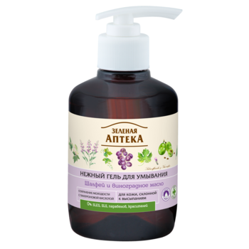 Гель для вмивання Зелена Аптека Шавлія та виноградна олія, 270 мл - Pampik
