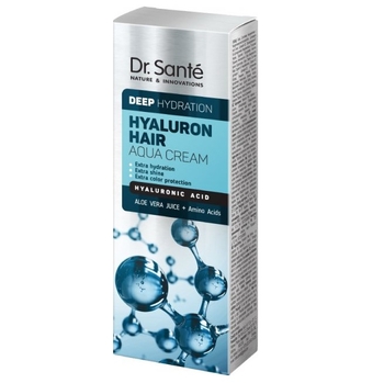 Аква-крем для волос Dr.Sante Hyaluron Hair Deep hydration Глубокое увлажнение, 100 мл - Pampik