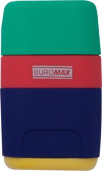 Точилка з контейнером Buromax Rubber Touch, з ластиком (BM.4771-1) - Pampik - 3