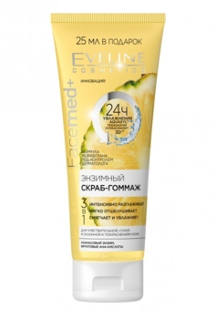 Ензимний скраб-гоммаж для обличчя 3 в 1 Eveline Facemed+, для чутливої, сухої та схильної до почервоніння шкіри, 75 мл (A75LFPEG) - Pampik