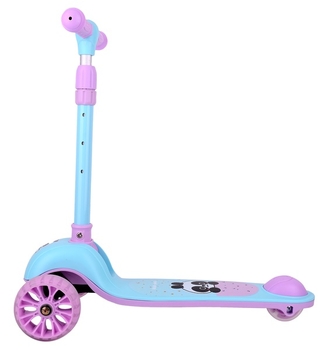 Самокат Daddychild HD-007-Blue с подсветкой колес голубой (HD-007-Blue) - Pampik - 3