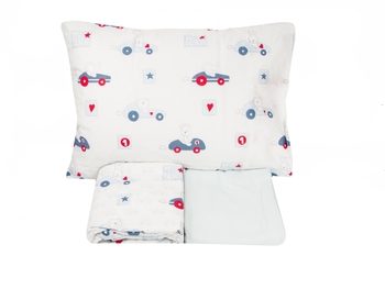 Комплект постільної білизни для немовлят в ліжечко Karaca Home My car 2018-1, білий, 160х110 см (2000022086967) - Pampik - 2