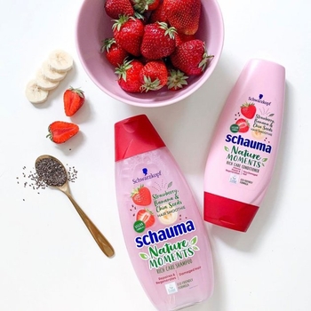 Шампунь Schauma Nature Moments Смузі Полуниця, Банан і Насіння Чіа, для дуже пошкодженого волосся, 400 мл - Pampik - 4
