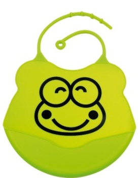Слюнявчик-нагрудник Lindo Смайл, с карманом, зеленый (Ф 933 зел ж) - Pampik