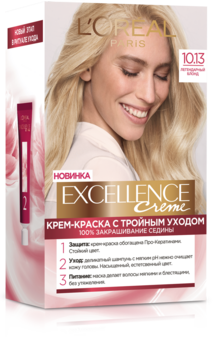 Фарба для волосся L'Oreal Paris Excellence Creme відтінок 10.13 легендарний блонд 176 мл (A9950000) - Pampik