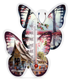 Термометр Склоприлад Сувенір Метелик Картина (300059) - Pampik