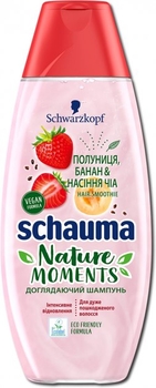 Шампунь Schauma Nature Moments Смузі Полуниця, Банан і Насіння Чіа, для дуже пошкодженого волосся, 400 мл - Pampik