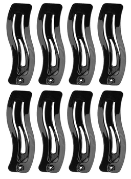 Набор металлических зажимов для волос Titania Wave Small, 8 шт., черный (7882 B) - Pampik