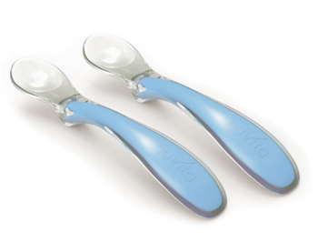 Набор силиконовых ложек Nuvita Easy Eating, голубой, 2 шт. (NV8480COOLBLUE) - Pampik