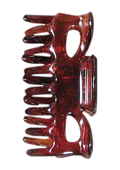 Зажим для волос Titania пластмассовый, 6 см, коричневый, 2 шт. (8020-8 B) - Pampik