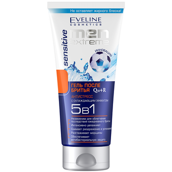 Гель після гоління 5 в 1 Eveline Men X-Treme Sensitive Q10+R, 200 мл - Pampik