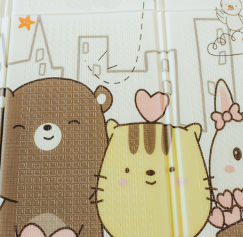 Детский двухсторонний складной коврик Poppet Спящие малыши и Волшебный город, 200x180x1 см (PP011-200) - Pampik - 6