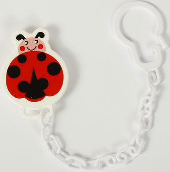 Цепочка для пустышки Курносики Божья Коровка, с клипсой, красный (7191) - Pampik - 2