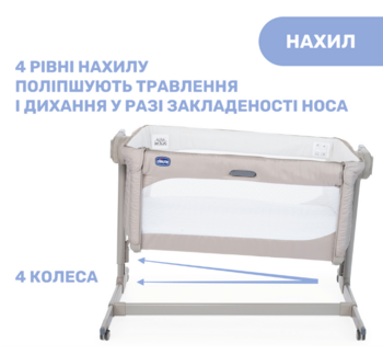 Ліжечко-гойдалка Chicco Next2Me Magic, бежевий (79701.14) - Pampik - 6