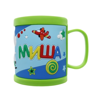 Дитяча кружка 3D Be Happy Миша, 300 мл, зелений (К_ПВХ057) - Pampik