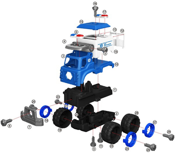 Конструктор DIY Spatial Creativity Поліцейська машина LM9023, синій (CJ-1614174) - Pampik - 2