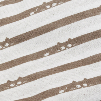 Простирадло на резинці Home Line Котики на стрічці, трикотаж, 120х60 см, білий з коричневим (159820) - Pampik - 2
