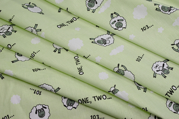 Комплект постельного белья Home Line Ягнята, бязь, 147х112 см, салатовый (159137) - Pampik - 2