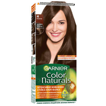 Фарба для волосся Garnier Color Naturals відтінок 4 каштан, 110 мл - Pampik