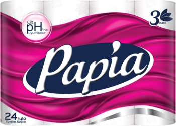 Туалетний папір Papia, тришаровий, 24 рулони (65226) - Pampik