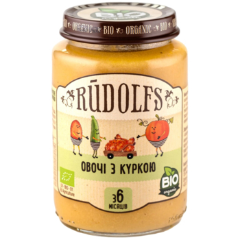 Пюре Rudolfs Овочі з куркою, 190 г - Pampik