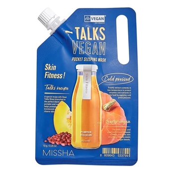 Ночная маска Missha Talk Vegan Squeeze Skin Fitness, 10 г - Pampik