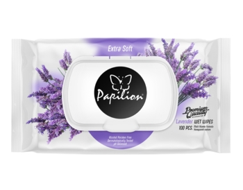 Вологі серветки Papilion Лаванда, 100 шт. - Pampik