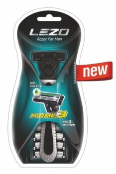 Станок для гоління Lezo Prime 3 Razor For Men, чоловічий, з 4 змінними касетами - Pampik