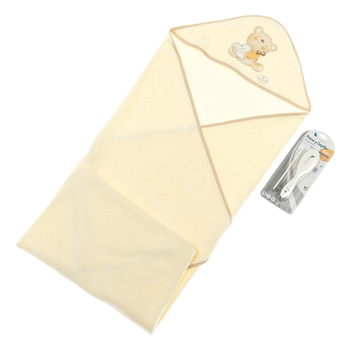 Полотенце с расческой и щеткой Interbaby Bear, бежевый (8100226) - Pampik