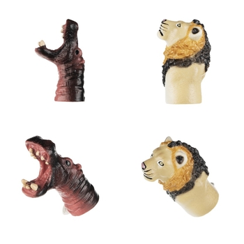 Набір пальчикових ляльок Same Toy Бегемот та Лев, 2 шт. (X241UT-4) - Pampik