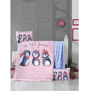 Комплект постільної білизни LightHouse Best Friends, ранфорс, дитячий, 150х100 см, рожевий (2200000544254) - Pampik