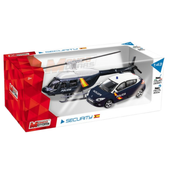 Игровой набор вертолет + автомодель Mondo Испания, 1:43, темно-синий (57009) - Pampik