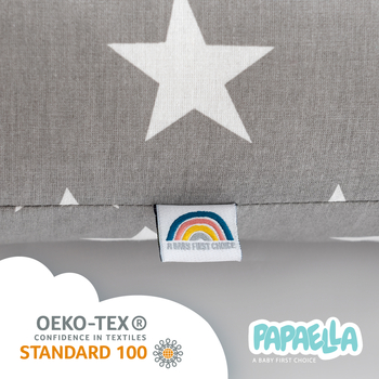 Защитный бортик-валик в кроватку Papaella Горошек, серый (8-34533 горошок сірий) - Pampik - 12