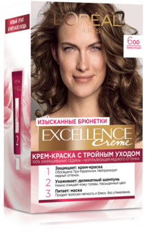 Фарба для волосся L’Oréal Paris Excellence Creme, відтінок 6.00 (темно-русявий), 176 мл - Pampik