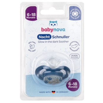 Силиконовая пустышка Baby-Nova Superhero, 6-18 мес., голубой (3962484) - Pampik - 2