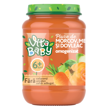 Пюре Vita Baby из моркови, яблок и тыквы, без сахара, 180 г - Pampik