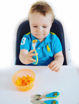 Набір столових приборів Nuby Бджілка, блакитний (NV0501003bee) - Pampik - 4