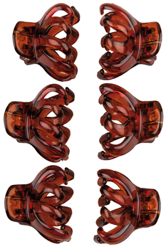 Набор заколок для волос Titania Осьминог, 3 см, коричневый, 6 шт. (7947 B) - Pampik