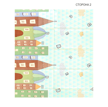 Детский двухсторонний складной коврик Poppet Спящие малыши и Волшебный город, 200x180x1 см (PP011-200) - Pampik - 2