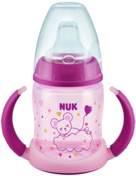 Пляшечка NUK First Choice Мишенятко, 150 мл, рожевий (3952376) - Pampik