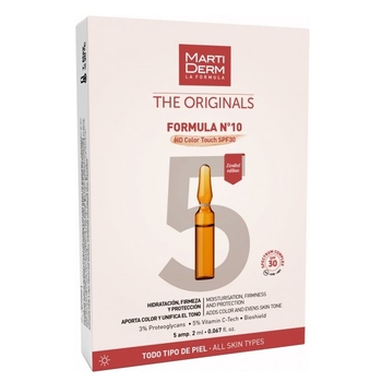 Антивозрастные ампулы MartiDerm Originals Formula №10 HD Color Touch SPF30, 5х2 мл - Pampik