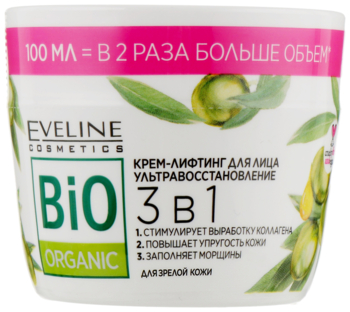 Крем-лифтинг для лица 3 в 1 Eveline Bio Organic Ультравосстановление, 100 мл (C100BOOL) - Pampik