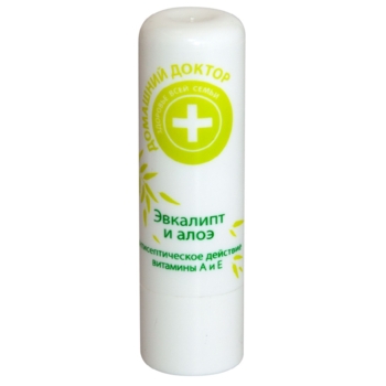 Гигиеническая помада Домашний доктор Эвкалипт и алоэ, 3,6 г - Pampik