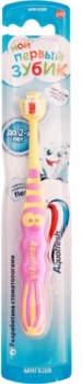 Детская зубная щетка Aquafresh Мой первый зубик, мягкая, розовая - Pampik