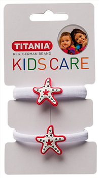 Набір резинок для волосся Titania Морська зірка, 4 см, білий, 2 шт. (8518 KIDS) - Pampik