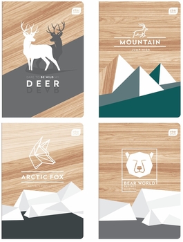 Зошит Interdruk Woodmade, лінійка, A5, 48 аркушів, 4 шт. (279064-4) - Pampik