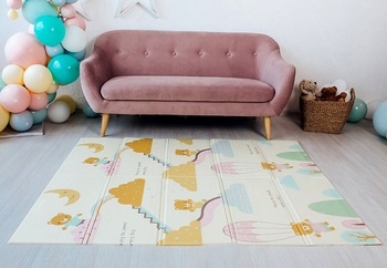 Дитячий двосторонній складний килимок Poppet Стікери та Казковий політ, 180x150x1 см (PP010-150) - Pampik - 10