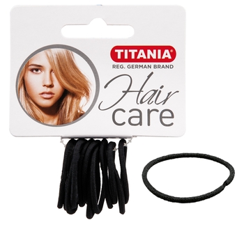 Набор резинок для волос Titania, 12 шт, 3 см черный (7800) - Pampik