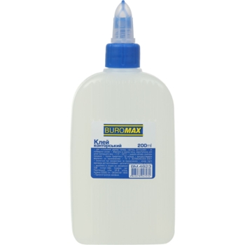 Клей канцелярский Buromax с колпачком-дозатором, 200 мл (BM.4823) - Pampik